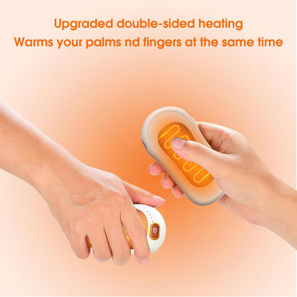 Hand Warmers Rechargeable,2 Pack Double Sided Heating Warmer That Surrounds Warmth for Palm and Fingers,Magnetic Electric Handwarmers 10000mAh with Adjustable Temp,Winter Gifts for Men and Women