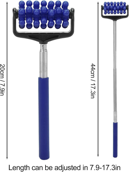 Telescopic Yoga Massage Stick for Men and Women – Granular Body Roller for Neck, Back, Legs, Home Use (Navy Blue)