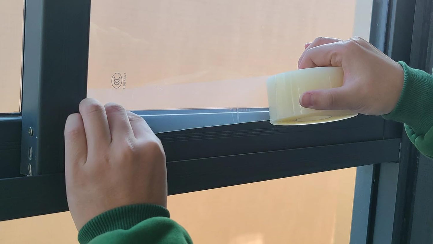 Window Sealing Tape, Window AC Insulation Tape, White 3 Inch x 65 FT | Waterproof Blocker for Cold Heat Air, Windproof, No Residue Strong adheisve