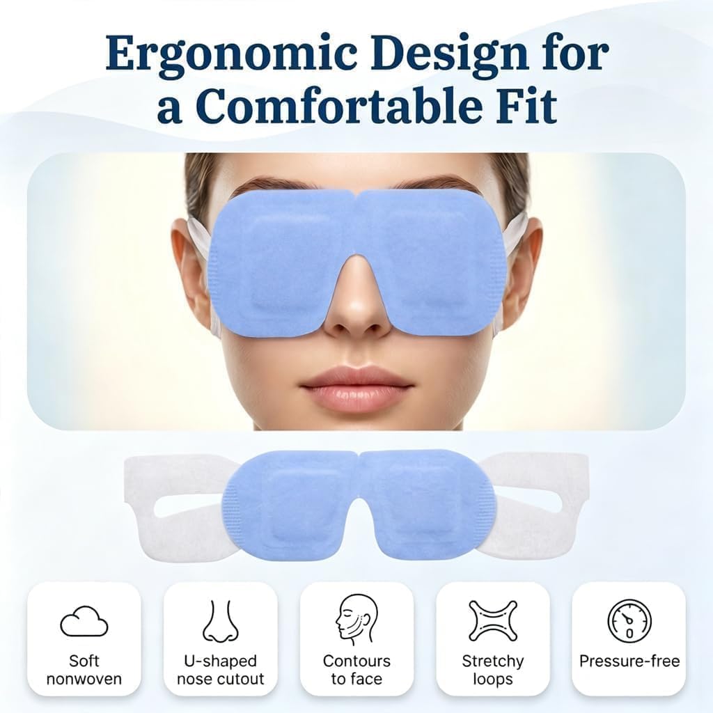 30 Pack Self-Heating Steam Eye Masks for Dry Eyes: Moist Heat Warm Compress