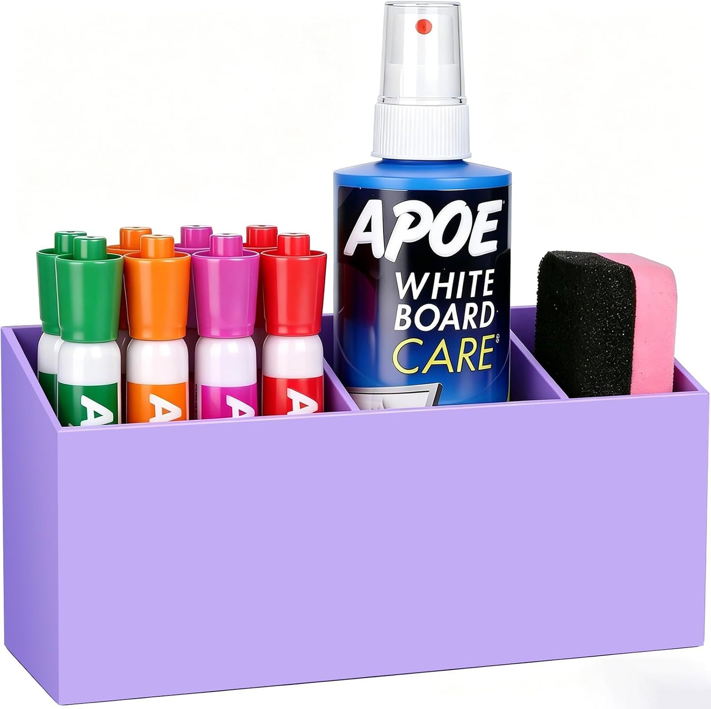 Magnetic Marker Holder for Whiteboard, Fridge, Teacher Must Have | Acrylic Magnet Dry Erase Pen Holder for Refrigeator, Anti-slip Pencil Holder for Classroom, Locker Organizer Accessories