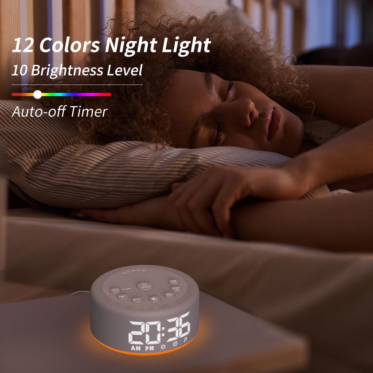 Portable White Noise Machine Mini Sound Machine with 30 Soothing Sounds Rechargeable for Adults Newborn Kids Sleep Brown Noise Machine with Memory Function 4 Timers for Travel Camping Home and Office