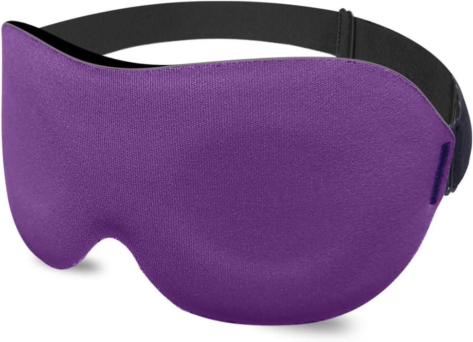 DTS Eye Sleep Mask for Side Sleepers Men Women Zero Eye Pressure 3D Cups Complete Light Blocking Night Blindfold with Adjustable Strap Shade Cover Sleeping Mask for Travel Nap Work Home (Black)