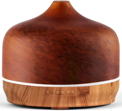 Porseme 500ml Glass Essential Oil Diffuser Aromatherapy Ultrasonic Cool Mist Humidifier 15-21 Running Hours Waterless Auto-Off Air Diffusers for Sleeping Yoga Working Spa(Light Blue)