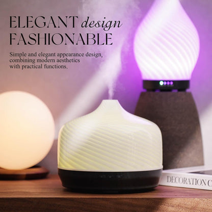 Porseme 500ml Glass Essential Oil Diffuser Aromatherapy Ultrasonic Cool Mist Humidifier 15-21 Running Hours Waterless Auto-Off Air Diffusers for Sleeping Yoga Working Spa(Light Blue)