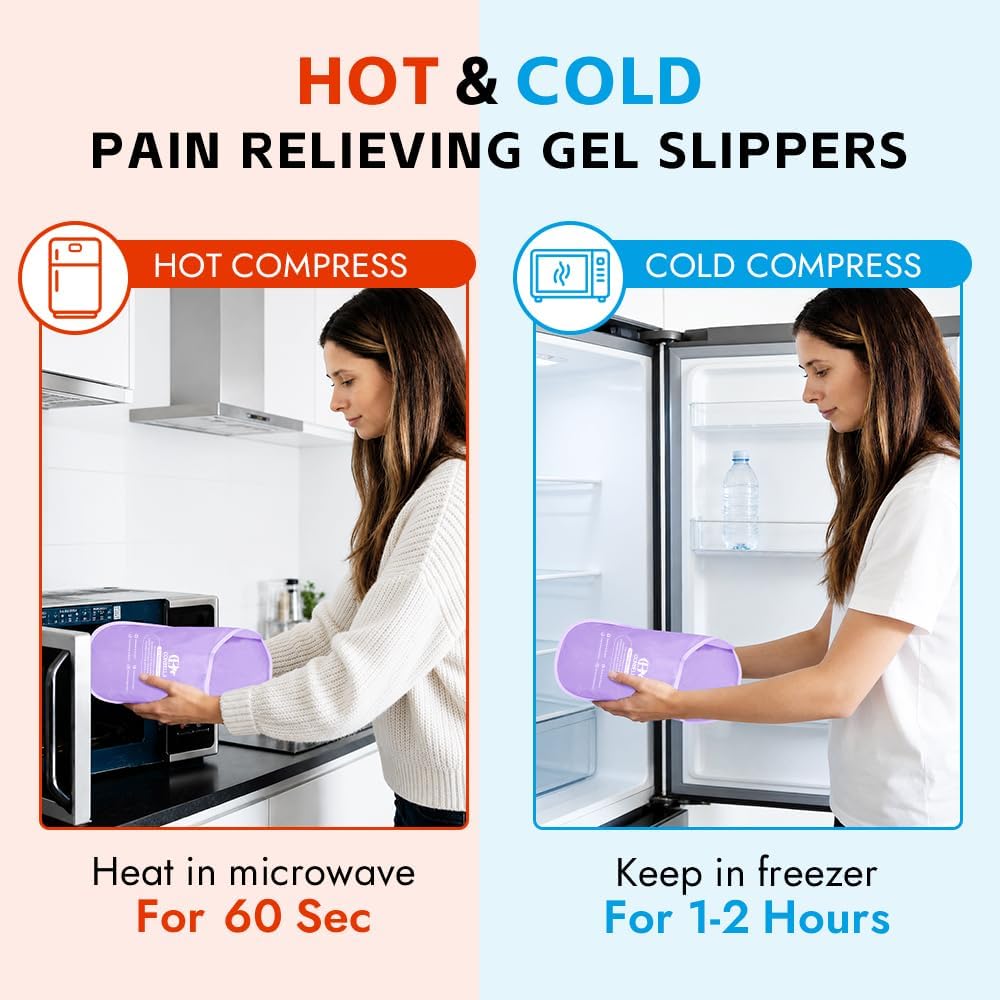 Gel Ice Pack Slippers for Foot Pain Relief, 1 Pair, Blue