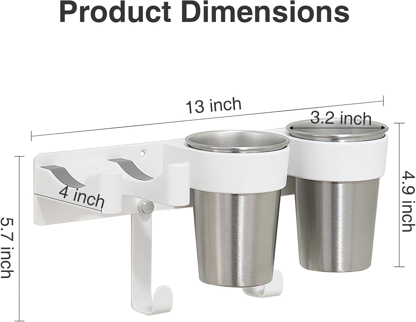 Hair Tool Organizer, Curling Iron Holder, Countertop/Wall Mount | Hair Brush & Spray Organizer, Hot Tools Holder for Vanity Bathroom, Under Sink/Adhesive/Screw Mount, Acrylic, Clear