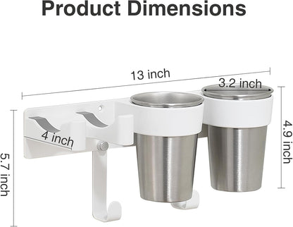 Hair Tool Organizer, Curling Iron Holder, Countertop/Wall Mount | Hair Brush & Spray Organizer, Hot Tools Holder for Vanity Bathroom, Under Sink/Adhesive/Screw Mount, Acrylic, Clear