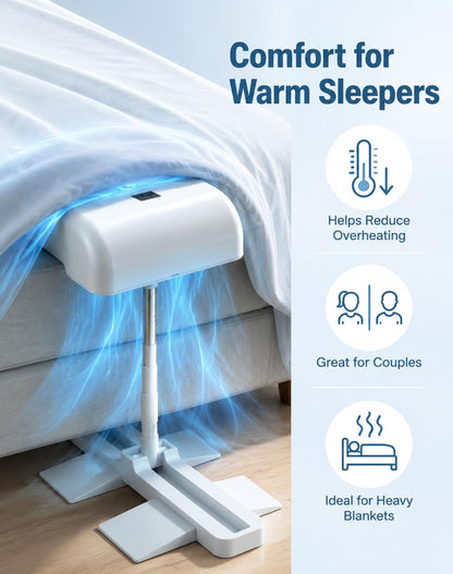 Bed Fan Under Sheets, Bed Fans for Cooling and Sleep Under Sheets, Rechargeable Cordless Bed Cooling Fan System With Remote, Quiet & Height Adjustable, Fits all Mattress Heights