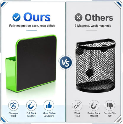 Magnetic Pen Holder, 2 Pack Magnetic Dry Erase Marker Holder, Black Strong Magnetic Marker Holder Pen Pencil Organizer for Whiteboard, Refrigerator, Office, Locker Accessories, Classroom Must Haves