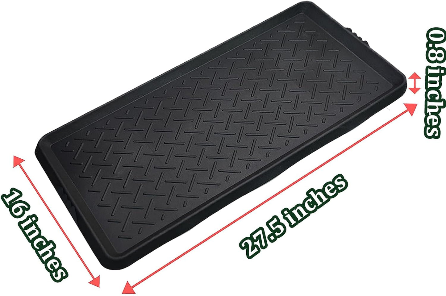 Rubber Boot Tray Shoes Tray for Entryway Multipurpose Boot Mat Trays with Raised Edge Indoor Outdoor Boots Mat for Shoes 27.5x16 Inches (1 Pack)