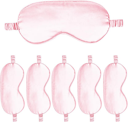 6PACK Silk Sleep Mask Satin Eye Masks Blackout Silky Eyeshade Cover Soft Blindfold Eyeshades for Women Sleeping Travel Gift