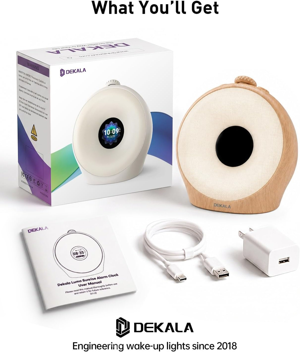 Dekala Sunrise Alarm Clock with Pulse Wake, 7-Day Programmable 4 Loud Alarm