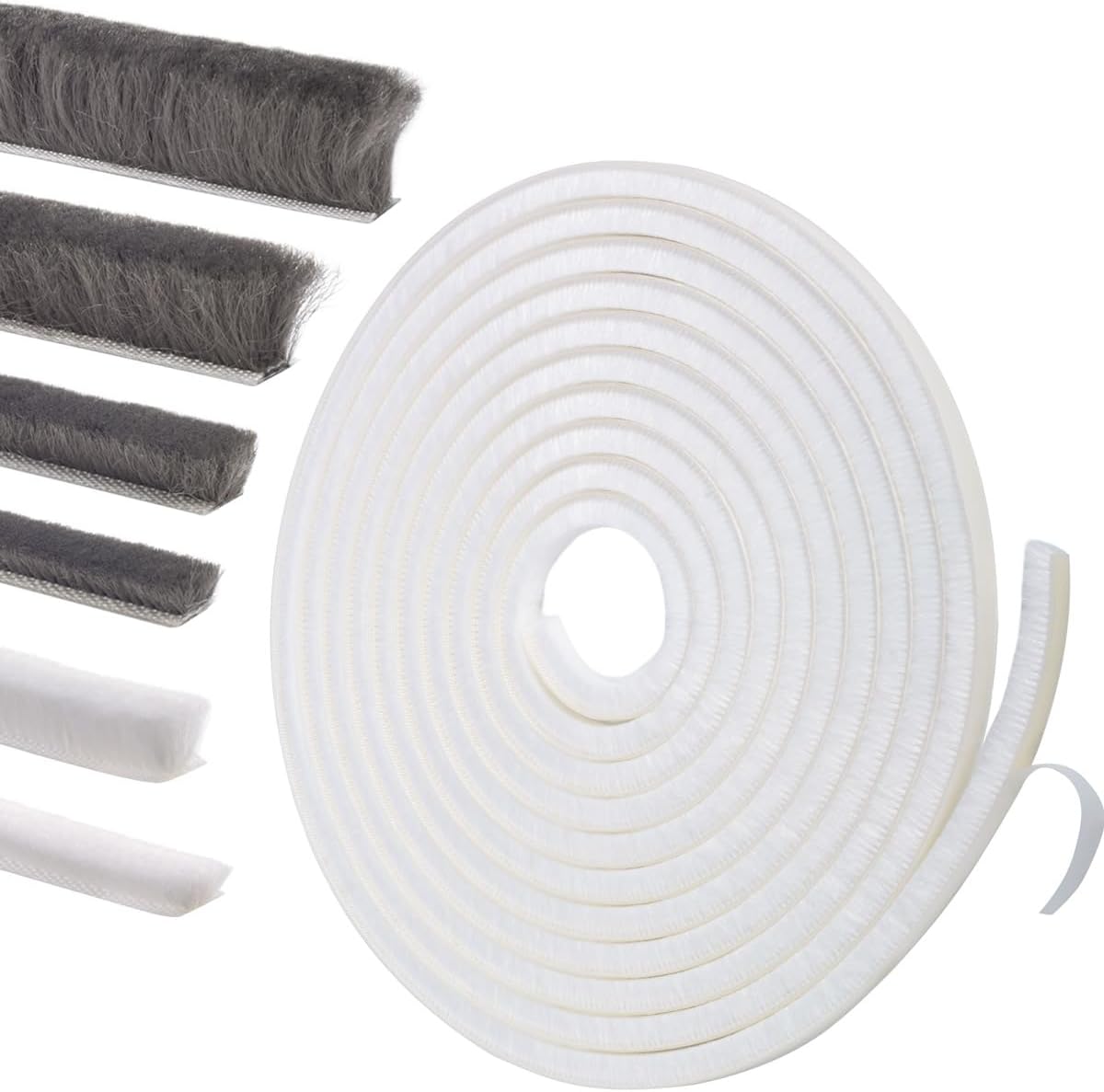 Self-Adhesive Weather Stripping Seal for Doors & Windows – Soundproof Insulation Gap Filler for Sliding, Exterior, Front, and Jamb Frames – 0.2" x 0.35" x 16.5 ft, Gray