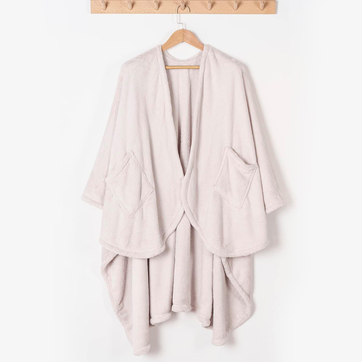 Berkshire Blanket Primalush™ Wearable Blanket, Cozy Loungewear Pocketed Plush Cape Wrap for Adults & Teens(Purple, One Size 58"X64")