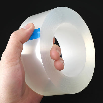 Transparent Weather Sealing Tape, Clear Draft Isolation Film Tape for Door Draft Stopper, Adhesive Tape for Doors, Windows and Shower Glass Gaps - No Residue (1.2 Inch x 16Ft)