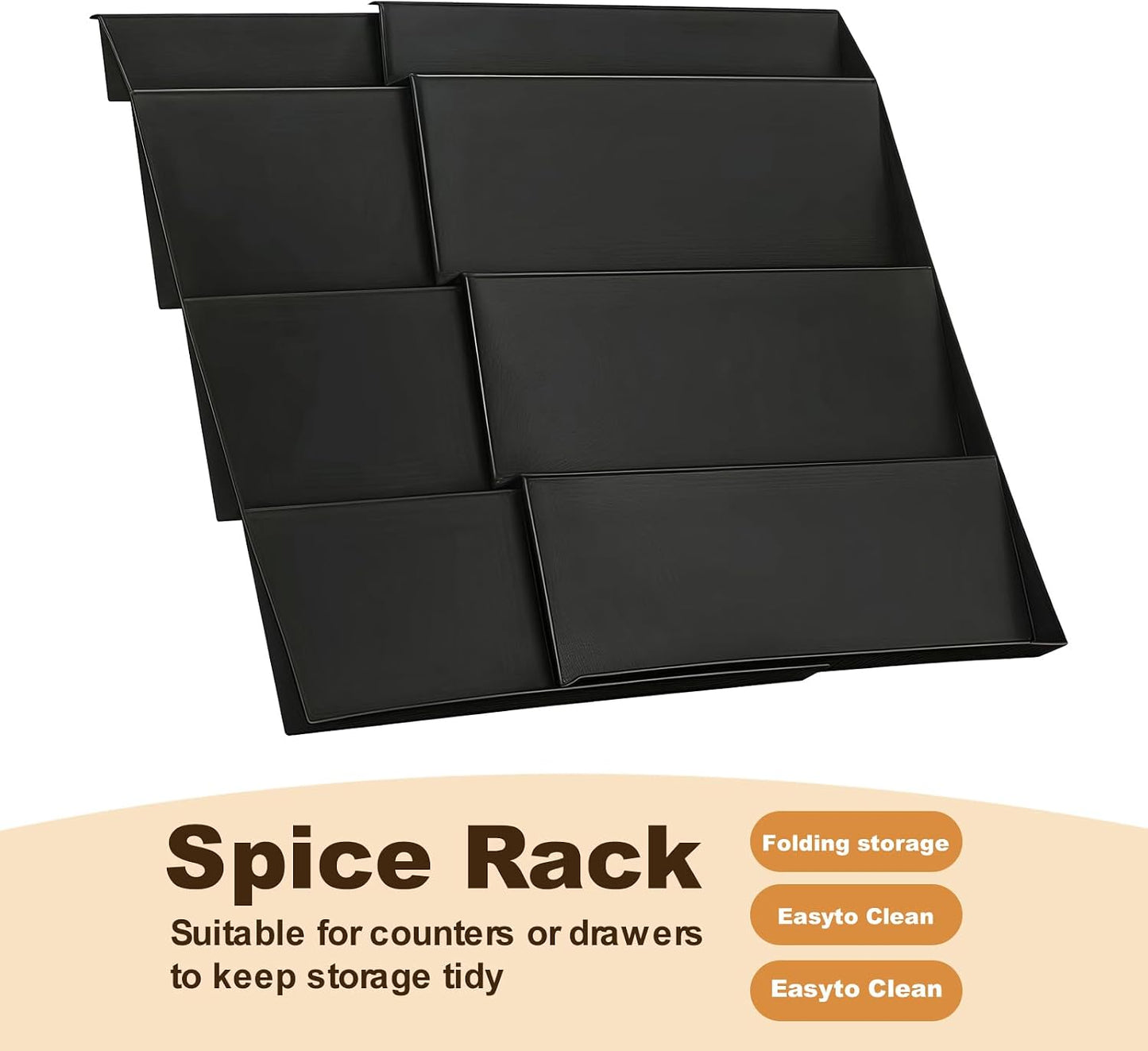 Spice Organizer for Drawer, 4 Pcs Clear Acrylic Drawer Seasoning Organizer, Expandable From 11'' to 22'' Spice Drawer Organizer, Ideal for Kitchen Spice Organization (Jars not included)