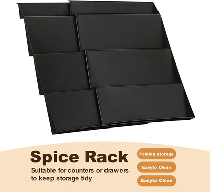 Spice Organizer for Drawer, 4 Pcs Clear Acrylic Drawer Seasoning Organizer, Expandable From 11'' to 22'' Spice Drawer Organizer, Ideal for Kitchen Spice Organization (Jars not included)