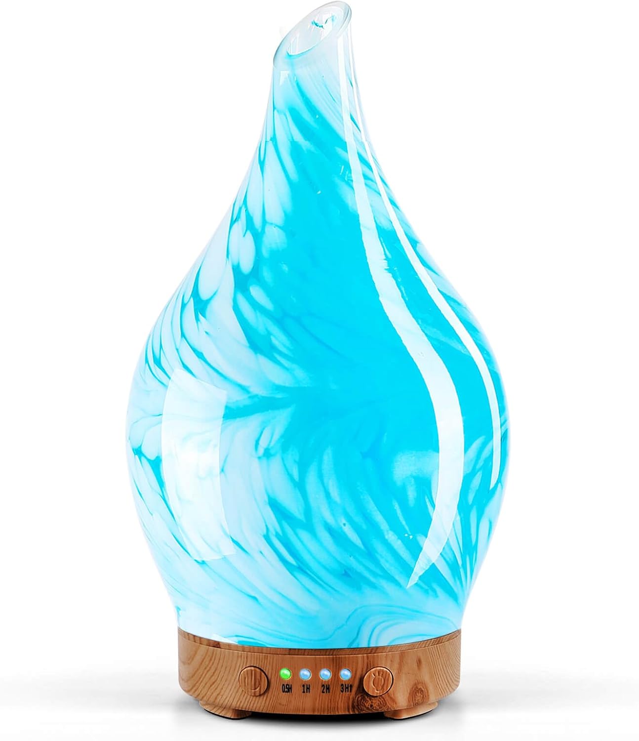 Porseme Oil Diffuser 3D Glass Aromatherapy Ultrasonic Humidifier, Air Refresh Auto Shut-Off, Timer Setting, BPA Free for Home Hotel Yoga Leisure SPA Gift 150ml Last 6H - Colors B