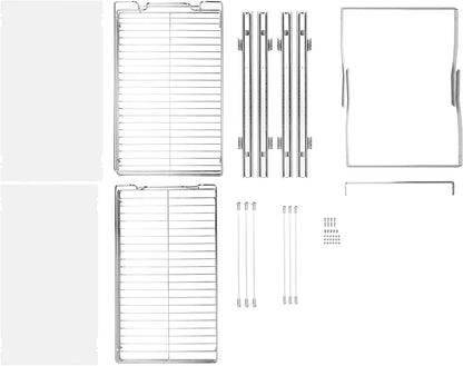 VEVOR Pull Out Cabinet Organizer, 14" Wx21.2 Dx15.2 H Heavy 2 Tier Duty Slide Out Pantry Shelves, Chrome-Plated Steel Roll Out Drawer for Under Sink, 15.5" Wx22.5 Dx19 H Install Size for Cabinet