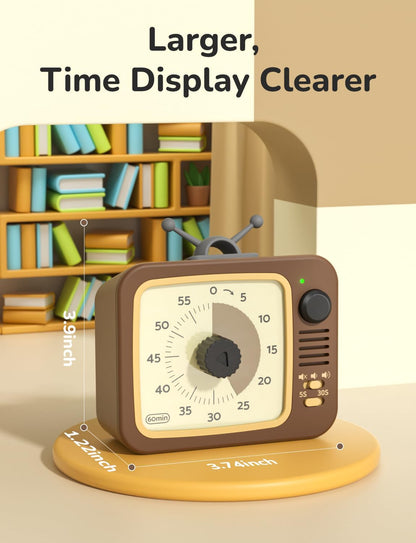 LIORQUE Visual Timer for Kids with Pause, 60 Minute Countdown Timer, Green | Non-Ticking, 3 Volume Levels, Back Magnetic, Two Ringing Durations, Light Indicator, for Classroom Kitchen Office ADHD