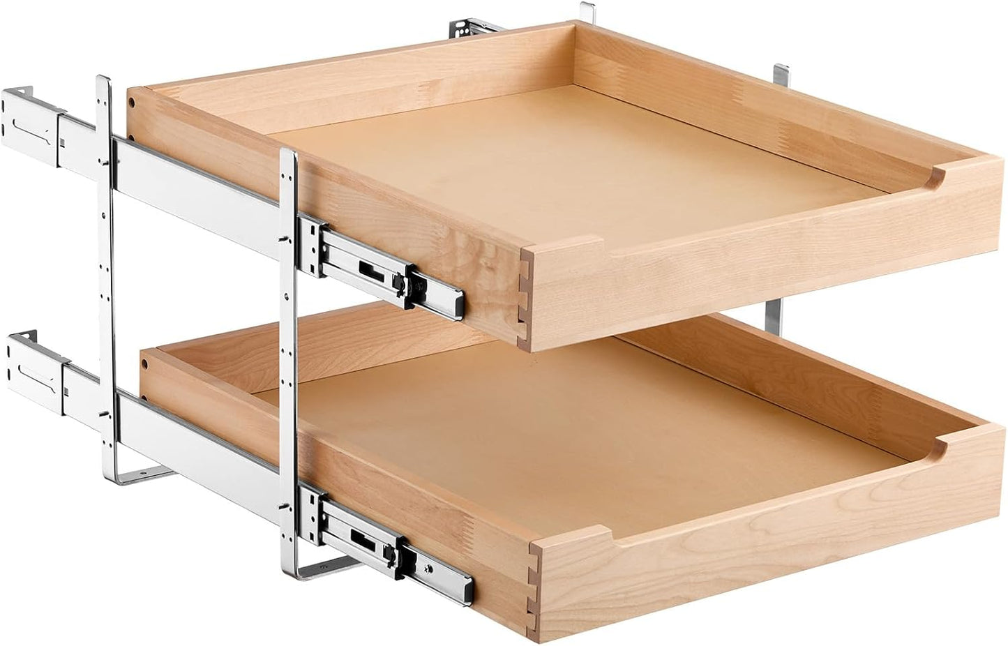VEVOR Pull Out Cabinet Organizer, 14"W x 21"D Cabinet Drawer, Soft Close Slide out Shelf, Heavy-Duty Sliding Wood Drawer, Bottom Mount Size（14.5"W x 23"D）and Side Mount Size（15"W x 23"D） | Heavy-Duty Sliding Shelf with Bottom or Side Mounting for