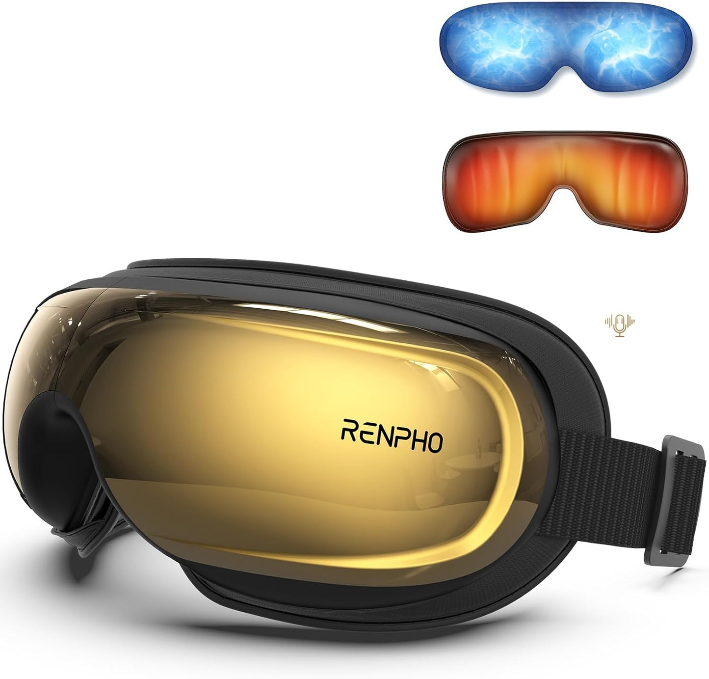 RENPHO Eyeris 3 Eye Massager with Heat and Cooling, Massaging Eye Mask | Voice Control, Vibration & Compression Massager for Dry Eyes & Head Tension, FSA Eligible HSA, Gifts for Women & Men