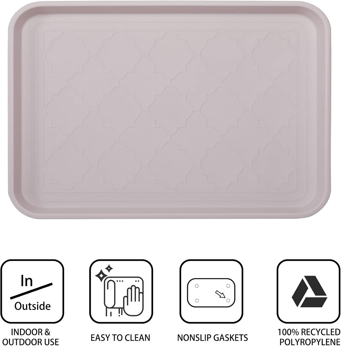 WATANIYA PET Boot Tray for Entryway Indoor, Heavy Duty Shoe Mat Tray 2 Packs, 16.7"x12.8" Waterproof Shoes Trays with Raised Edge, Outdoor Multi-Purpose Mats for Boots, Garden, Pets
