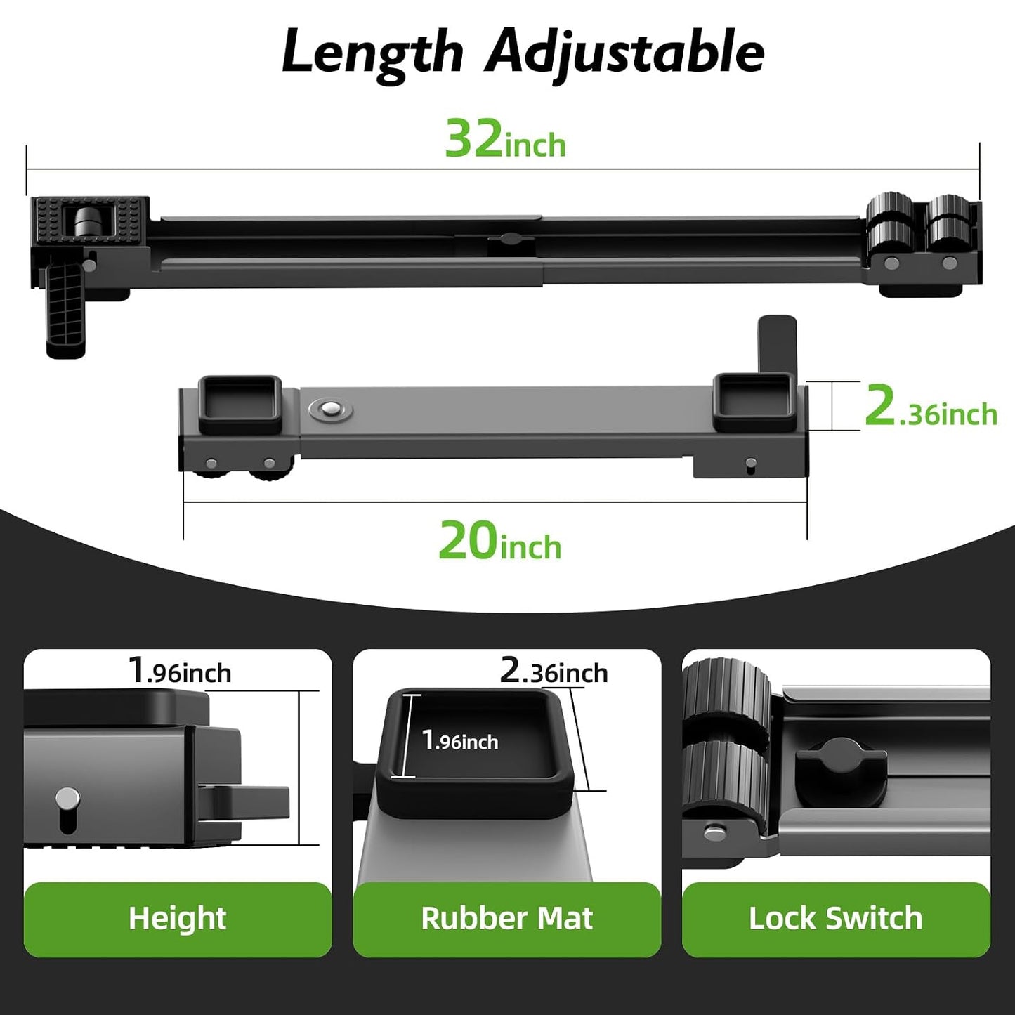 Appliance Rollers Heavy Duty,20''-32''in Extendable Appliance Sliders,Liftable Anti Slip Mobile Washing Machine Base,Easily Move Washer and Dryer Machines,Refrigerators,Furniture-Black
