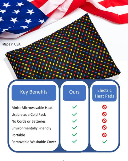Microwavable Corn Filled Heating Pad and Cold Pack/Washable 100% Cotton Cover (Cross Hatch - Mint, 7.5in W x 11in L)
