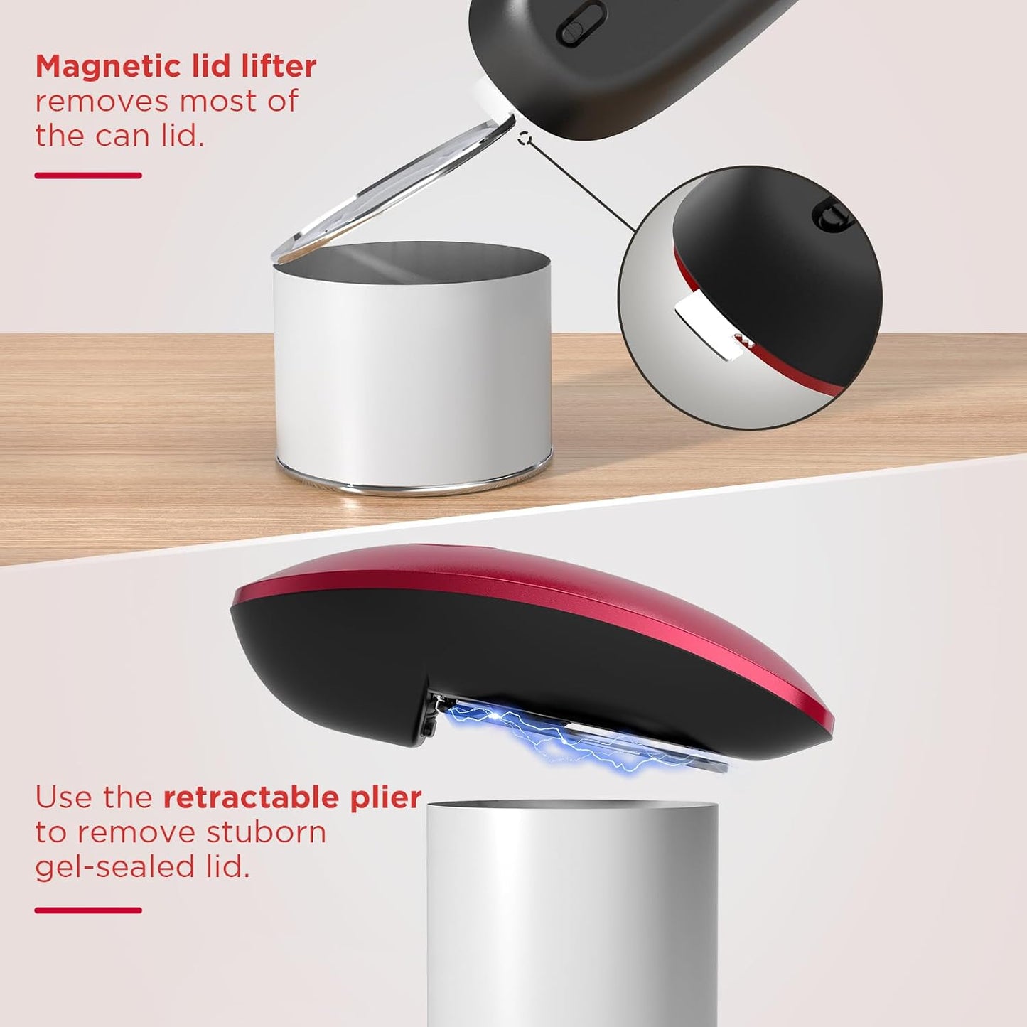Canslab Ultrablade PRO Electric Can Opener,USB Rechargeable,Smart Auto Stop | Automatic Can Opener for Seniors with Arthritis, Handsfree Side Cut with Smooth Edge, Cordless, Wall Mountable, Black