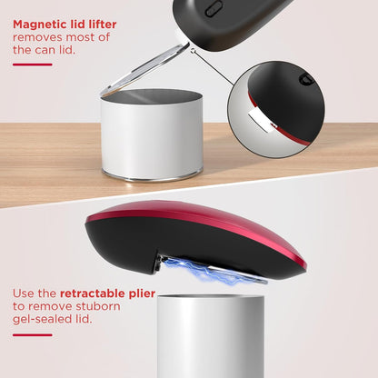 Canslab Ultrablade PRO Electric Can Opener,USB Rechargeable,Smart Auto Stop | Automatic Can Opener for Seniors with Arthritis, Handsfree Side Cut with Smooth Edge, Cordless, Wall Mountable, Black