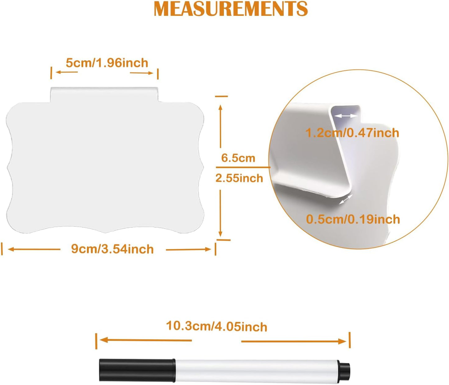 20 Basket Labels Clip On, Reusable Labels for Storage Bins, Removable Chalk Labels for Containers, Kitchen Closet Baskets and Storage Basket Holders with 2 White Chalk Markers