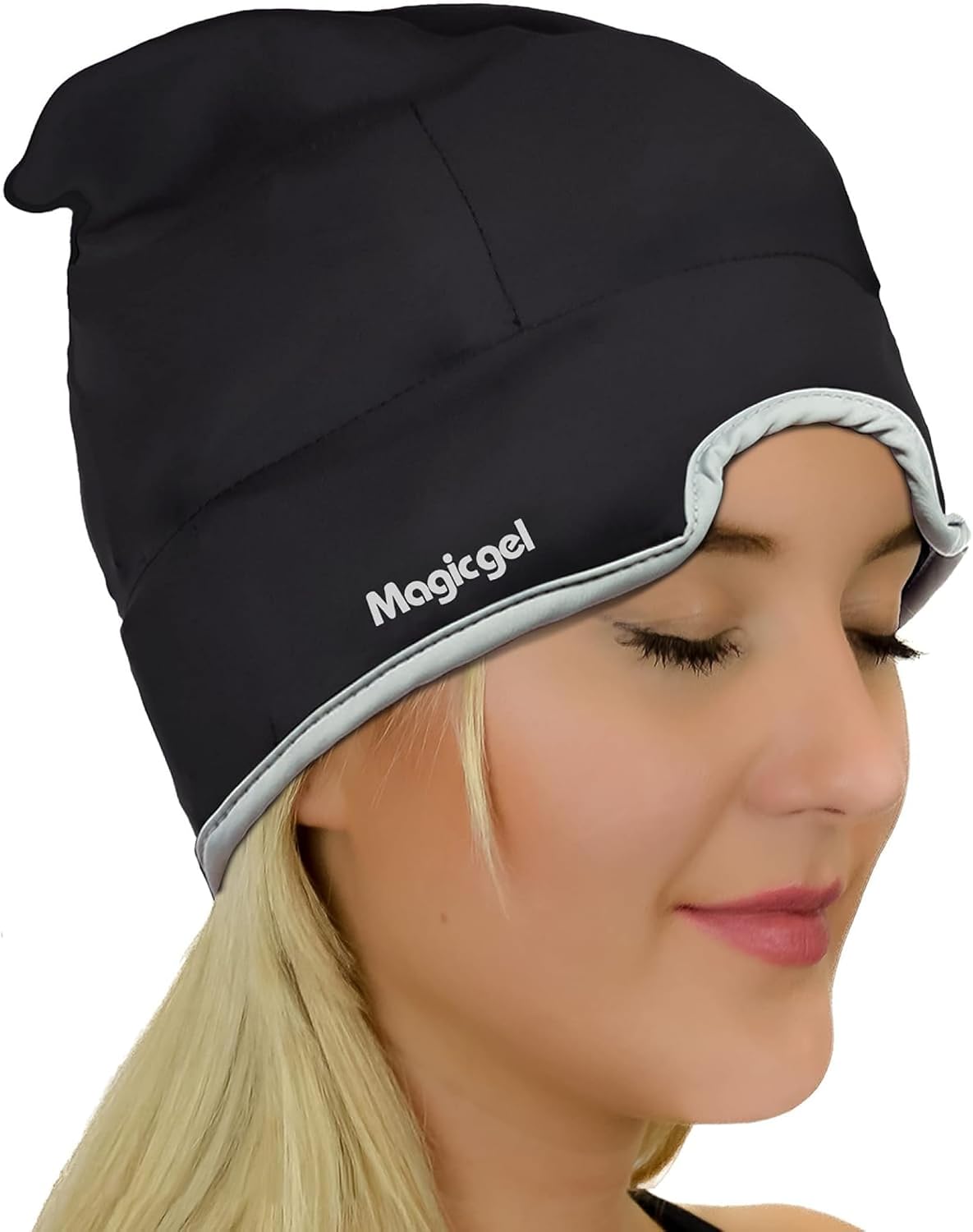 Magic Gel Migraine Ice Head Wrap - Real Migraine & Headache Relief | The Original Headache Cap | Cold, Comfortable, Dark & Cool; Endorsed by Physicians, Loved by Thousands - Purple