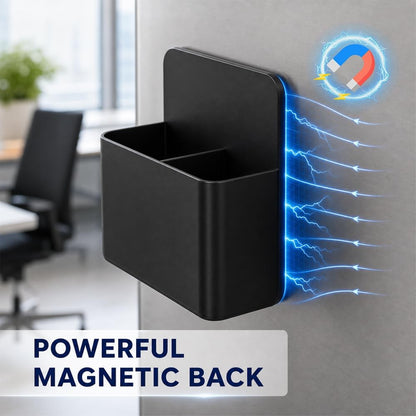 Magnetic Pencil Pen Holder, 2 PCS Magnetic Dry Erase Marker Holder for Whiteboard, Black White Magnet Storage Pencil Cup Case Fridge Organizers Locker Accessories for Office School Teacher Must Haves