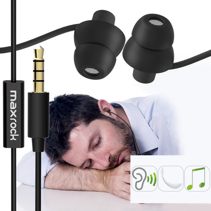 MAXROCK Sleep Earbuds,Ultra Soft Lightweight Sleep Earphones Headphones with Volume Control and Mic for Insomnia, Side Sleeper, Snoring, Air Travel, Meditation & Relaxation (Acid Blue)