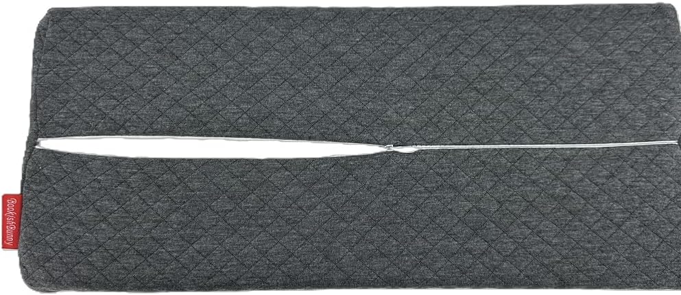Memory Foam Half Moon Shaped Bolster Pillow for Neck Leg Knee Lumbar Feet Lower Back 16.5x7x4 (Grey)