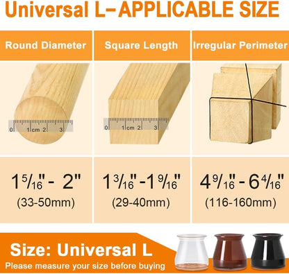 VIUME 24 Pcs Chair Leg Floor Protectors for Hardwood Floors Round | Silicone Covers Felt Pads Furniture Leg Caps Anti-Scratch Reduce Noise Fit (1-5/16" to 2")