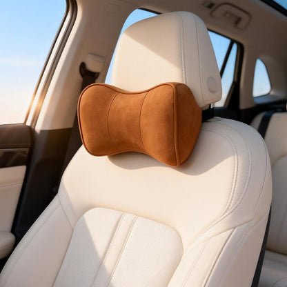 Car Neck Support Pillow Recliner Headrest Pillow for Neck Pain Relief Tan