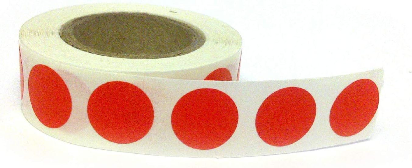 Blank Color Coding Stickers, Writable Surface â€“ 500 Permanent Labels per Roll (Yellow Fluorescent, 1.5" Circle)
