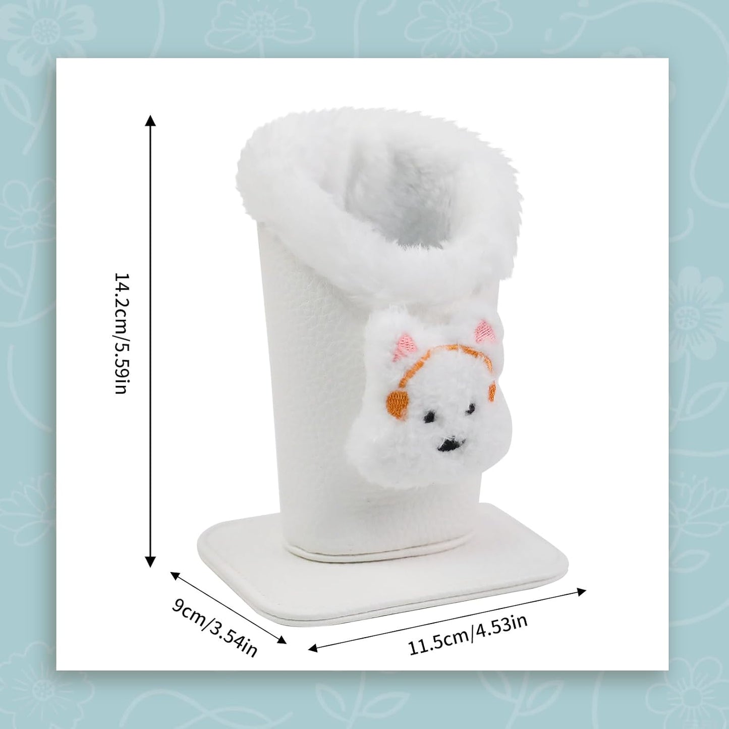 Plush Lined Eyeglasses Holder, Cute Magnetic PU Leather Glasses Stand Case for Women Men Kids