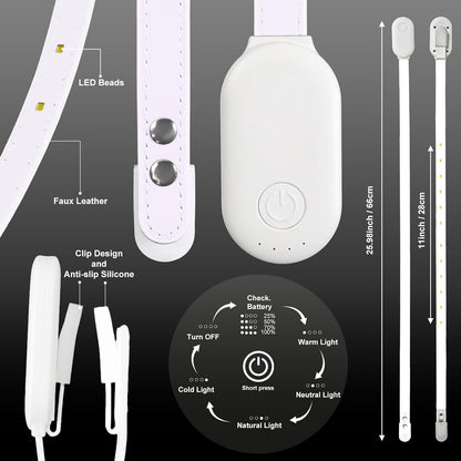 ROOKIELEDS Full-Page Reading Light, 70-Hour Rechargeable Clip-on Book Light