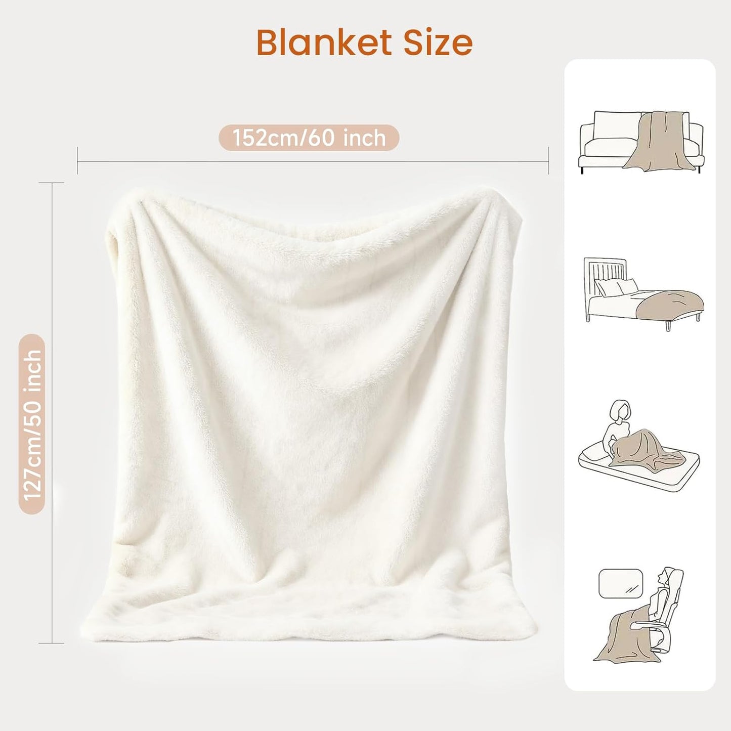 Heated Blanket Electric Throw Blanket with Built-in Button Controller 50"x60" One-Touch Ultra Cozy Soft Warm Heating Electric Blanket with 4 Heat Levels & 4 Hours Auto-Off Overheat Protection