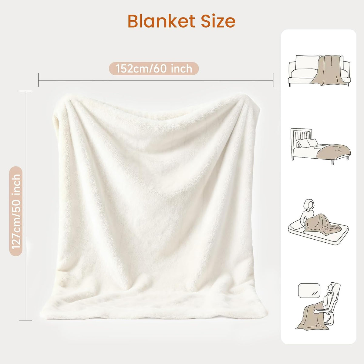 Heated Blanket Electric Throw Blanket with Built-in Button Controller 50"x60" One-Touch Ultra Cozy Soft Warm Heating Electric Blanket with 4 Heat Levels & 4 Hours Auto-Off Overheat Protection