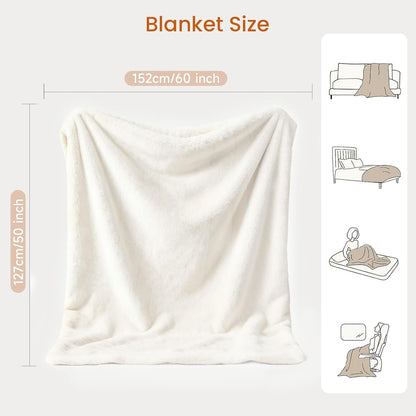 Heated Blanket Electric Throw Blanket with Built-in Button Controller