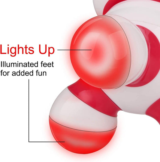 cotsoco Mini Handheld Massager, Portable Vibrating Body Massager with LED Light for Hand Head Neck Back Legs Arms Pain Release, Battery Operated to Use at Home, Office, Travel,As Gifts
