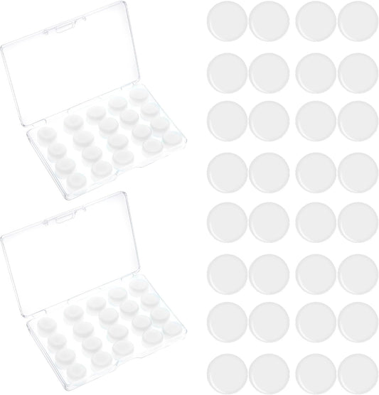 40 PCS Silicone Earplugs, Ear Plugs Silicone, Soft Moldable Ear Plugs for Sleeping, Noise Cancelling Reduction Earplugs for Swimming, Travel, Snoring, Concerts, Studying, Airplane, Motorcycle, Clear
