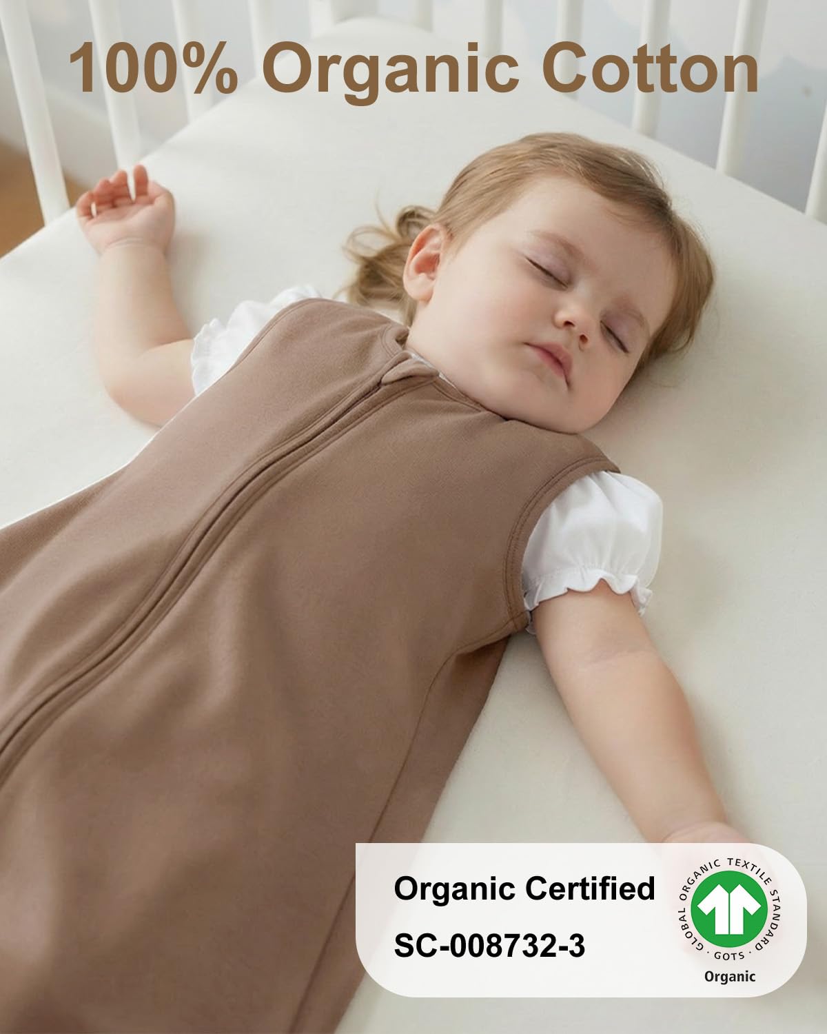 Yoofoss Baby Sleep Sack 0-6 Months Wearable Blanket for Babies 100% Organic Cotton 2-Way Zipper TOG 0.5 Toddler Sleeping Sack 3 Pack, Sleep Sacks