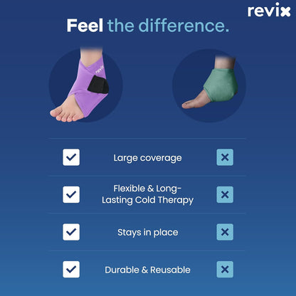 REVIX Ankle Ice Pack Wrap for Plantar Fasciitis & Foot Pain Relief