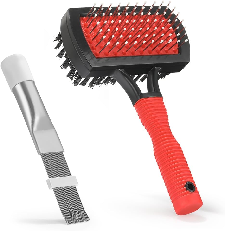 LANMU AC Coil Cleaner Brush Fin Comb, Air Conditioner Cleaning Brush Straightening Tool for HVAC/AC Evaporator, Condenser, Radiator
